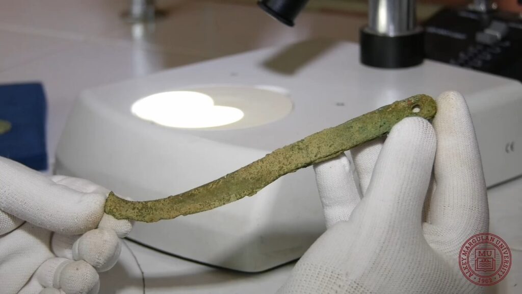 2,700-Year-Old Unique Bronze Blades from the Early Saka Period Unearthed in Kazakhstan. Credit: Margulan University