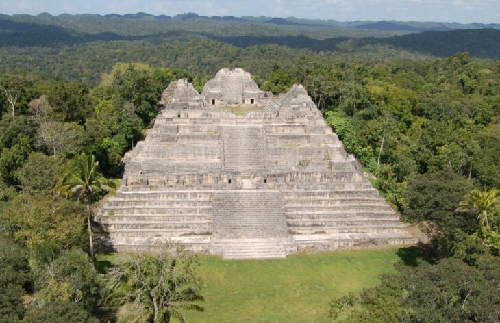 Caana, the central architectural complex at Caracol, Belize, uncovered by Diane and Arlen Chase in the 1980s. Credit: University of Houston