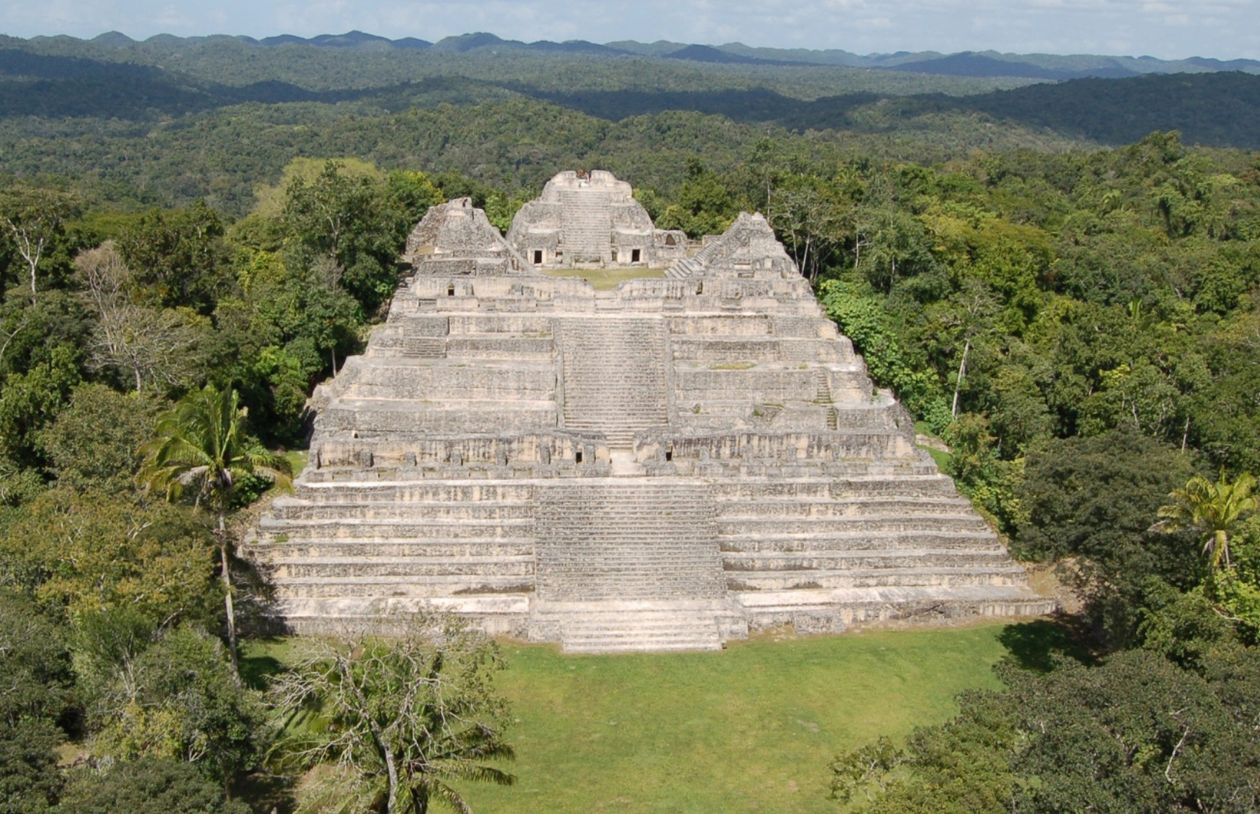 Caana, the central architectural complex at Caracol, Belize, uncovered by Diane and Arlen Chase in the 1980s. Credit: University of Houston