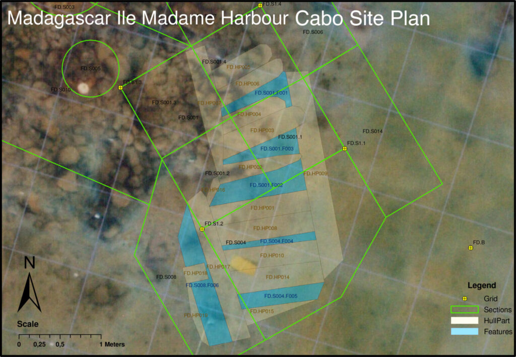 Madagascar Ile Madame Harbour Cabo site plan. Credit: Center for Historic Shipwreck Preservation.