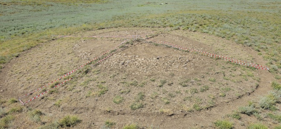 Panoramic view of the ancient kurgan site, prior to excavation. Credit: Ministry of Culture of the Republic of Azerbaijan