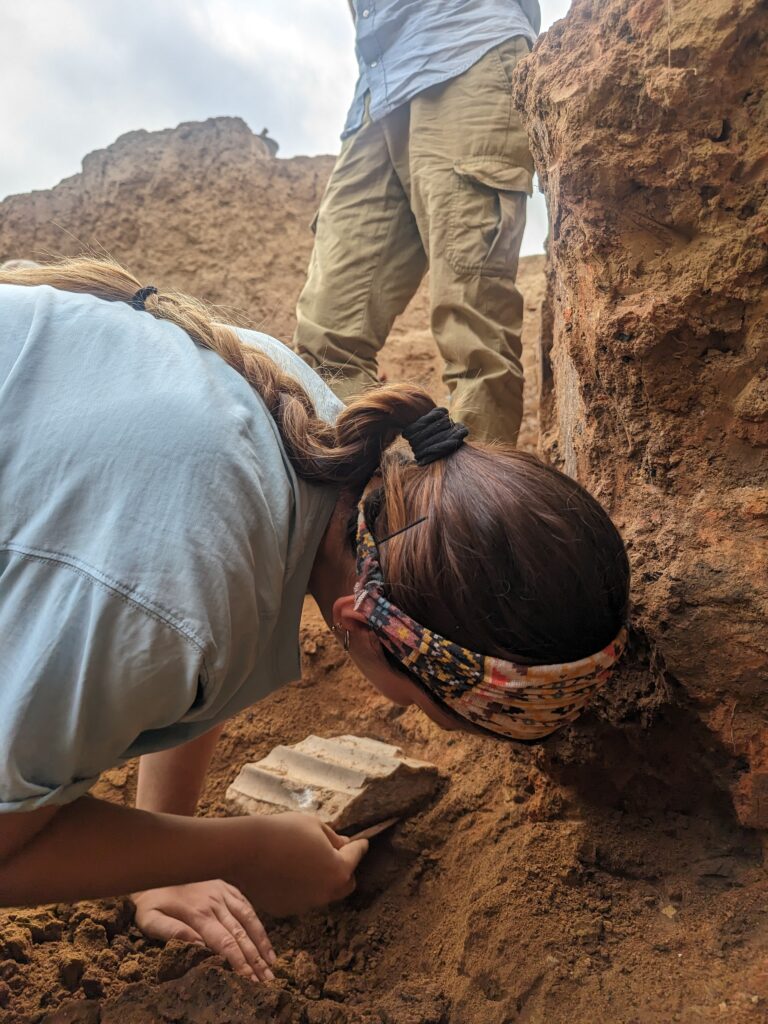 The marble column unearthed at the Casas del Turuñuelo site. Credit: Construyendo Tarteso Project (IAM-CSIC).