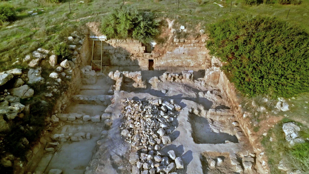 The recently excavated forecourt of the Cave of Salome. Credit: Emil Aladjem, IAA