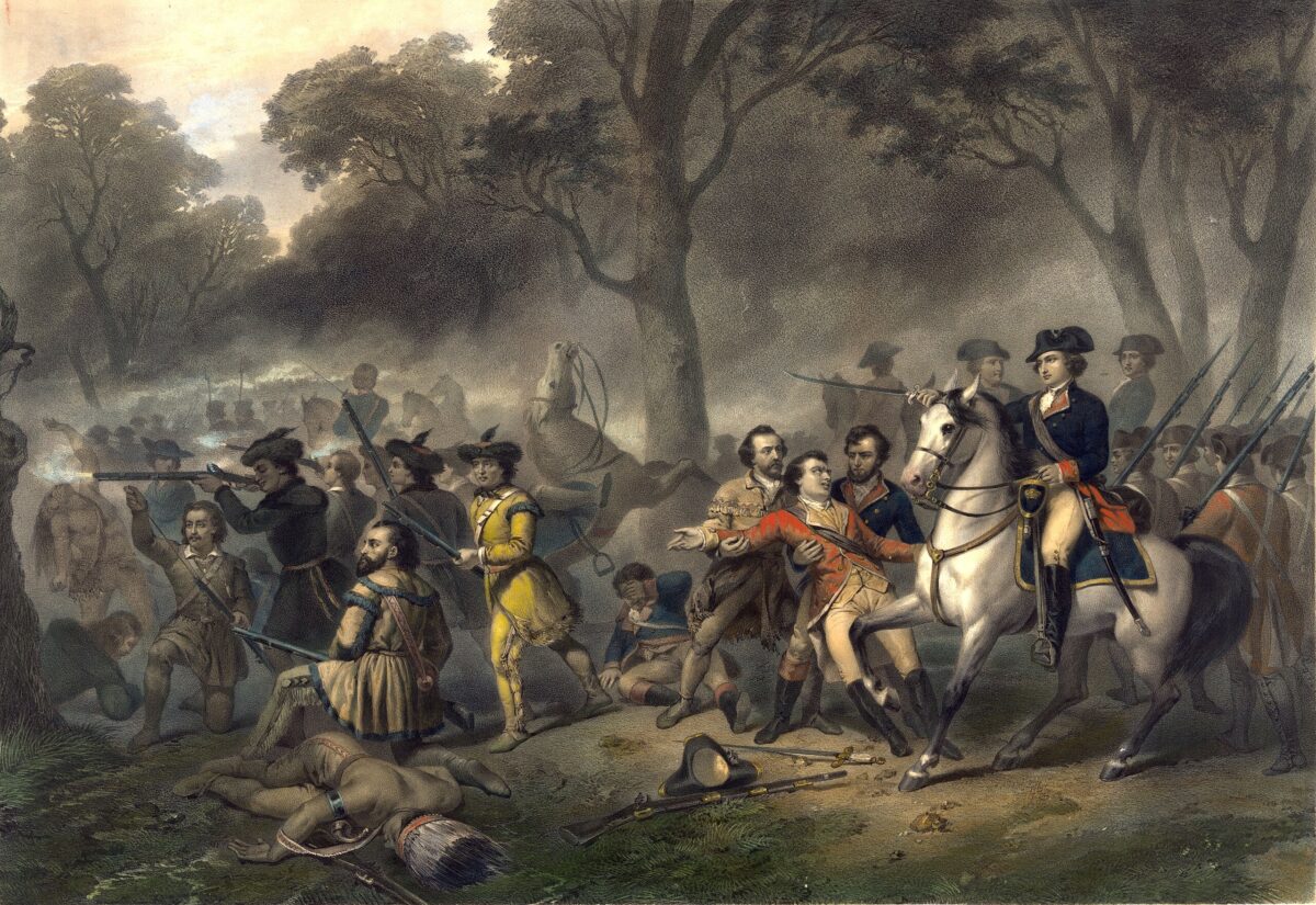 Washington the Soldier, an 1834 portrait of Washington on horseback during the Battle of the Monongahela