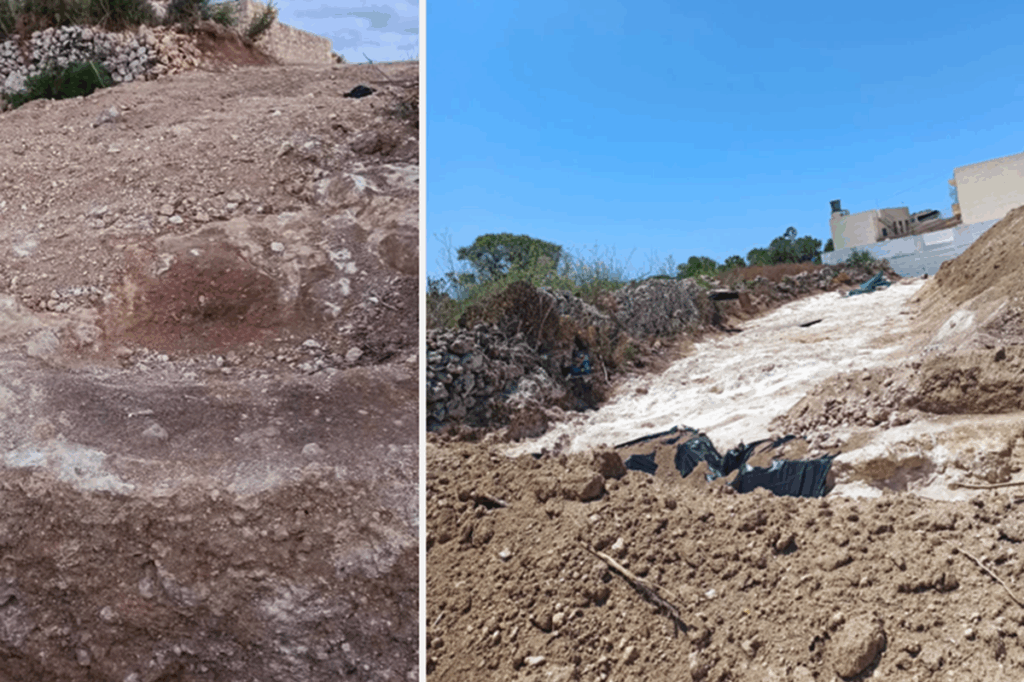 Works near the archaeological site in Xagħra, Gozo. Credit: Flimkien Għall-Ambjent Aħjar (FAA)