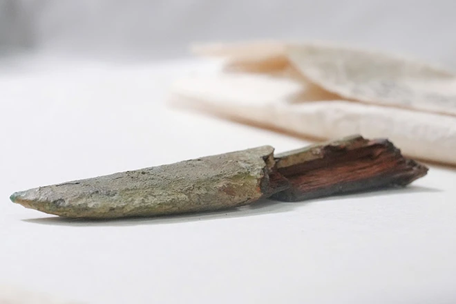A knife believed to be from the Daisen burial mound in Sakai, Osaka Prefecture, the largest ancient tomb in Japan. Credit: Kazushige Kobayashi