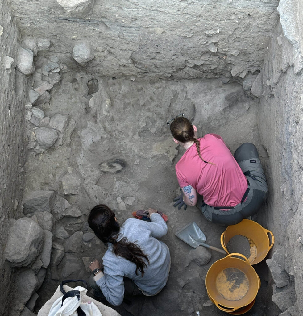A layer covered with ash in the trench of Area K. Credit: University of Pisa