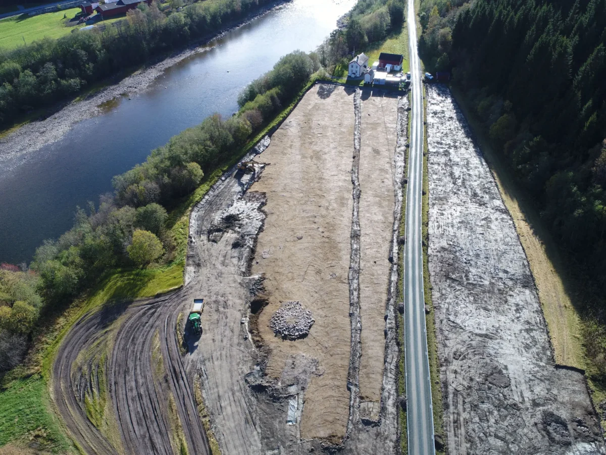 Drone view of the 2017 excavation in Gauldal Valley. Credit: Kristin Eriksen / NTNU University Museum