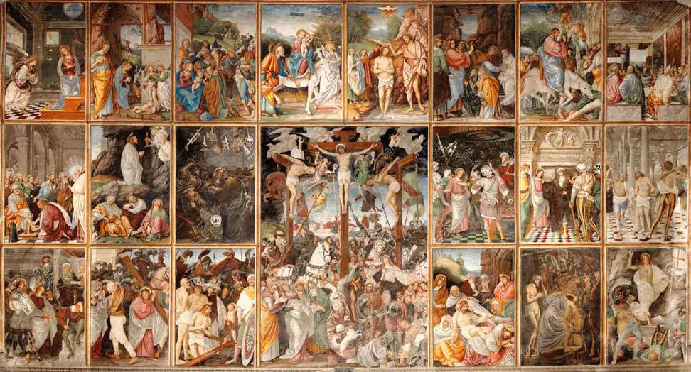 Gaudenzio Ferrari's Stories of the Life and Passion of Christ, fresco, 1513, Church of Santa Maria delle Grazie, Varallo Sesia, Italy. Depicting the life of Jesus.