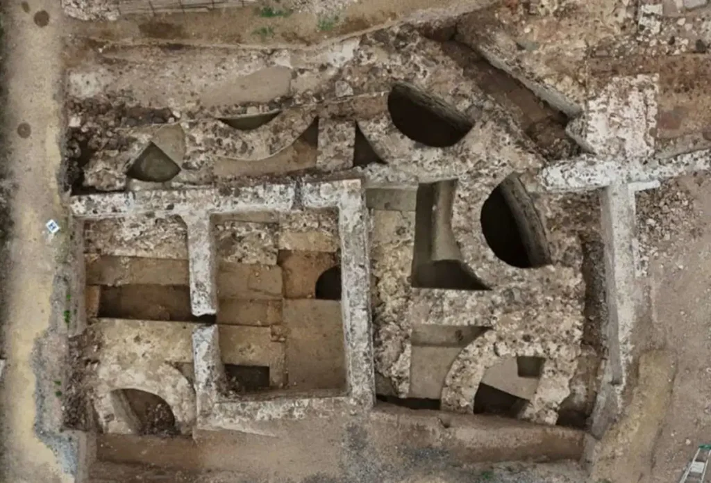 The Roman mausoleum recently discovered in Saint-Romain-en-Gal, modeled after the Mausoleum of Augustus in Rome. Image Credit: Julien Bourreau, Musée Gallo-Romain