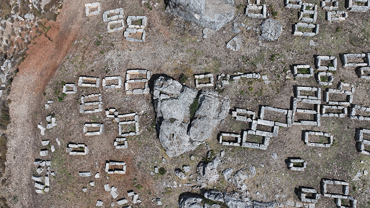 The area where these Roman tombs were located later became a Muslim Turkish cemetery between the 13th and 15th centuries. Credit: AA