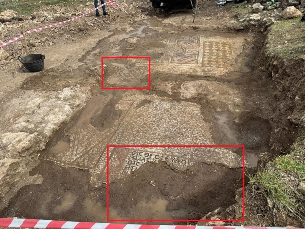 What makes the find even more fascinating is the presence of a six-line inscription in ancient Greek, resembling a formal petition or plea, along with a unique Star of David containing a Christian cross motif — a symbol rarely seen in combination. Credit: DHA