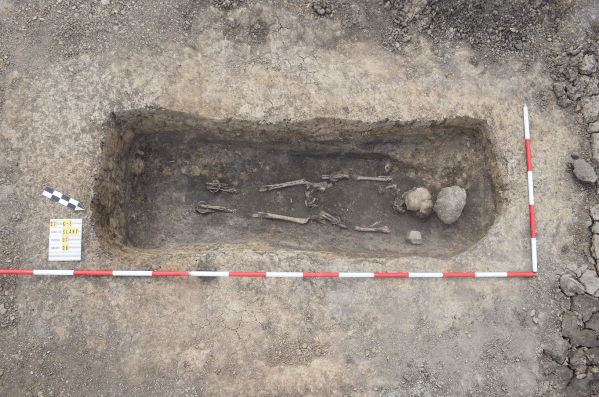 Grave of a woman with bronze jewelry from the La Tène period. Credit: Archaeological Centre Olomouc