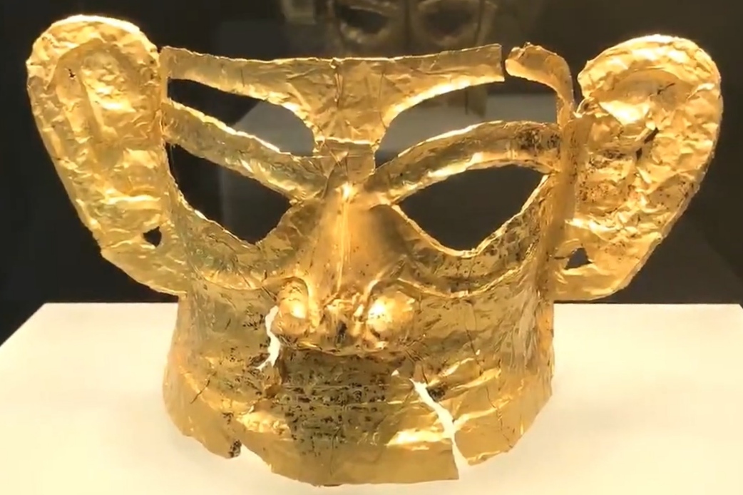 Sanxingdui Gold Mask excavated in 2021. Credit: Wikimedia Commons