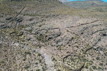 Aerial photo of a double chacu above. Credit: University of Exeter