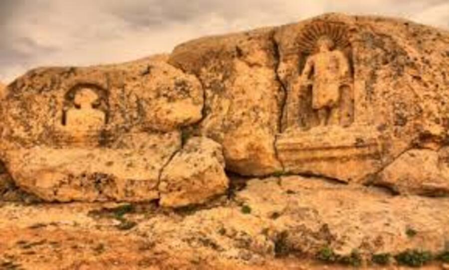 In the Sogmatar Cult center, there is a cave where the moon god Sin is worshiped (Pognon Cave), and a hill (Sacred Hill- Turkish: Kutsal Tepe) on the slopes of which there are reliefs of the god and inscriptions engraved on the ground.