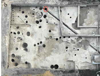 The exact location of the well SU 233/234 during the excavation (in red circle). Credit: PLoS One (2025)