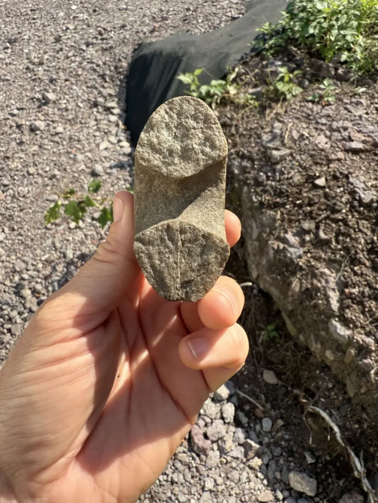 
The shaft hole was drilled from both sides of the stone. Credit: Silje Hårstad / Museum of Cultural History
