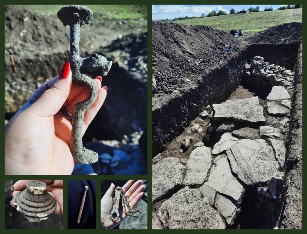 In addition to the bronze casket, the excavation produced an abundant collection of artifacts that shed light on the domestic and spiritual life of the inhabitants of the canabae. Credit: Facultatea de Științe și Litere "Petru Maior" UMFST
