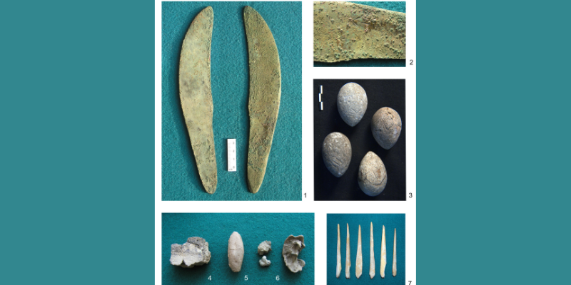 A selection of artifacts uncovered at the Semiyarka site. Credit: Peter J Brown