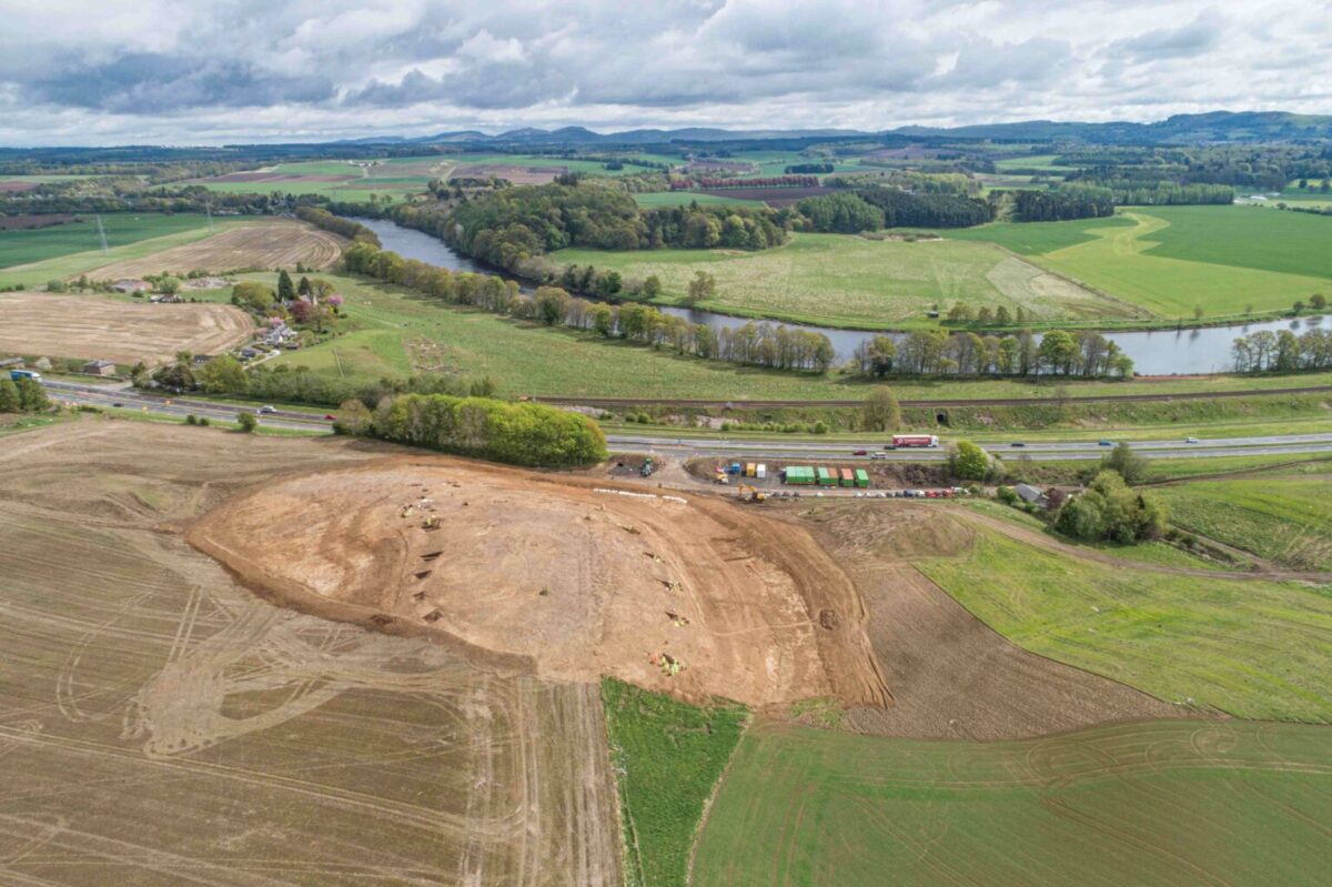 Aerial view of Broxy Kennels Fort under excavation. Credit: GUARD Archaeology Ltd