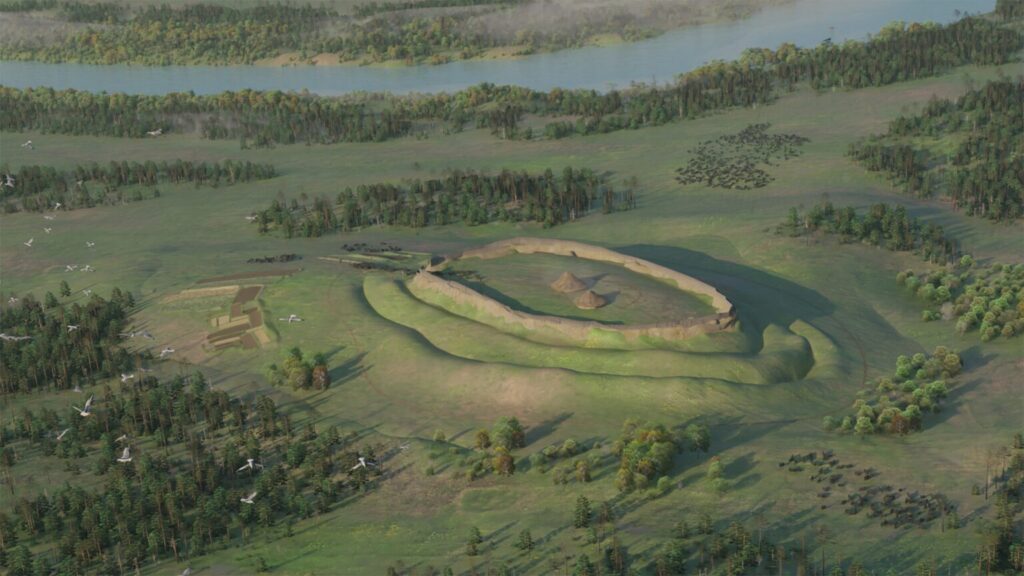 Broxy Kennels Fort as it may once have looked around 450 BC. Credit: GUARD Archaeology Ltd