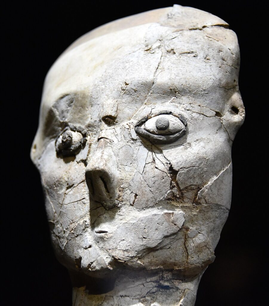 Head, human statue from ʿAin Ghazal, Amman, the Jordan Museum. Credit: Osama Shukir Muhammed Amin - Public Domain