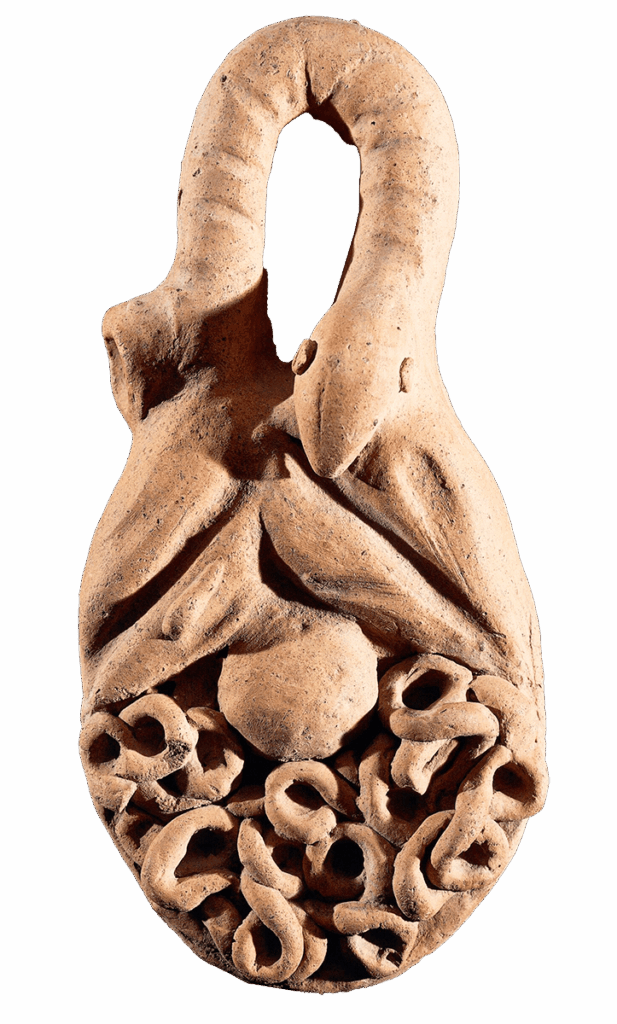 A polyvisceral terracotta plaque from Tessennano (Latium), dated to around 400 BC. Anatomical votives like this are used here as representative examples to contextualize the uniquely detailed medical model found at San Casciano dei Bagni. Credit: Museo Nazionale Etrusco Di Villa Giulia