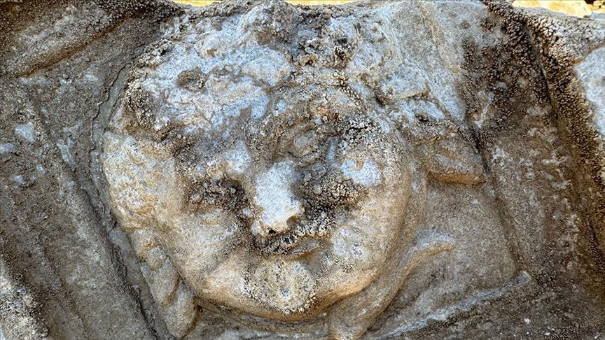 A rare Eros-like smiling Medusa has been discovered in the ancient city founded by Queen Amastris in Amasra. Credit: Selim Bostancı/AA