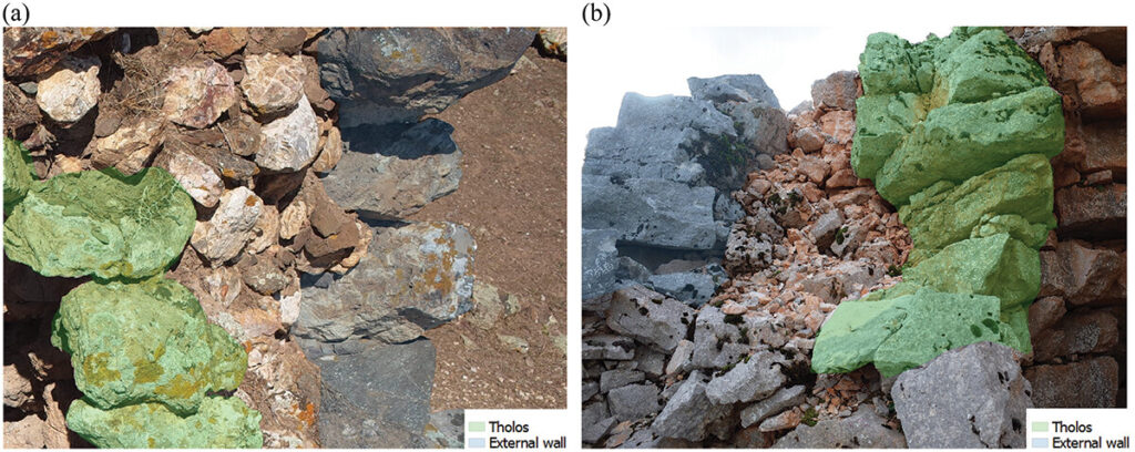 Backfill material: (a) Soil and stones of various sizes, in Nuraghe Sa Domu e’ S’Orcu, Domusnovas (SU); (b) Stones, in Nuraghe Mereu, Orgosolo (NU).Credit: A. Bortolussi et al. 2025