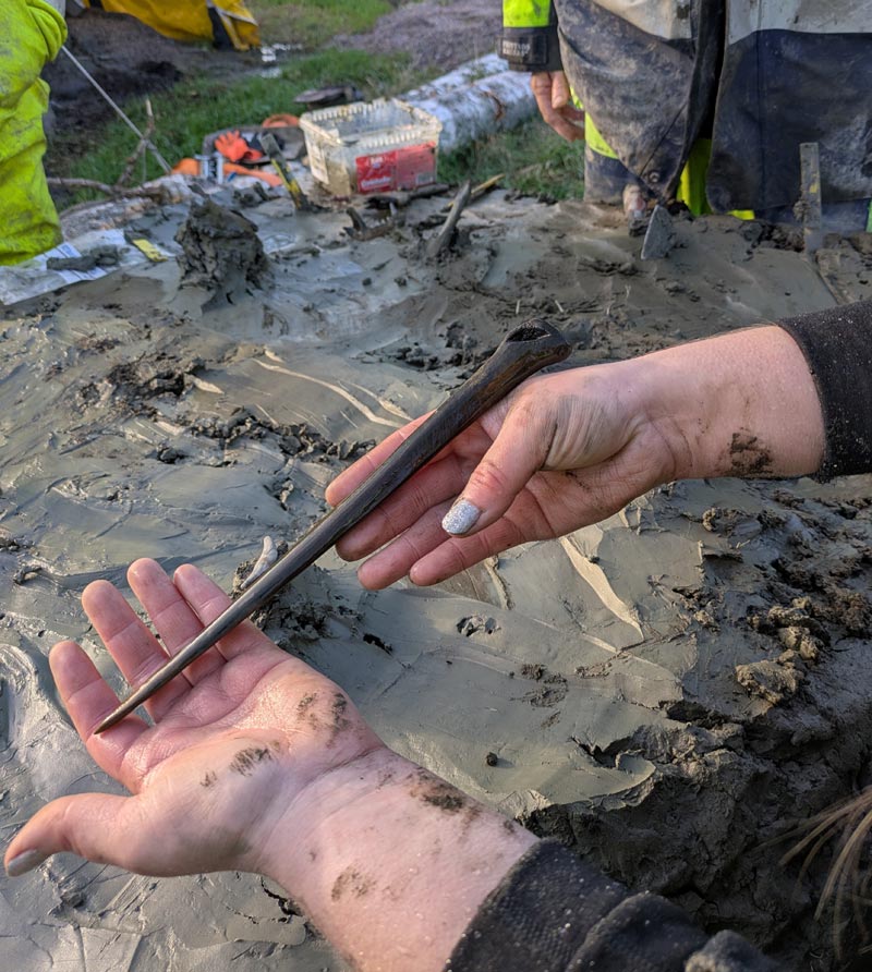 5,000-year-old bone dagger, exceptionally well-preserved. Credit: Arkeologerna, SHM
