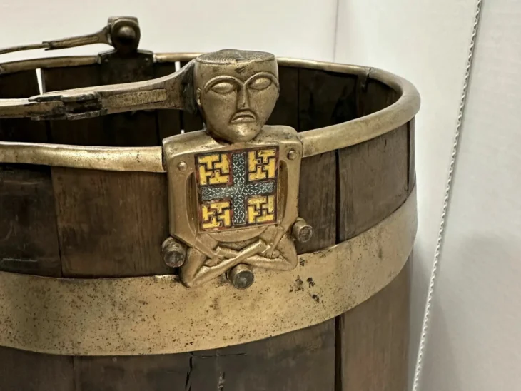 The bucket was placed in the grave when two influential women were buried in 834. A thousand years later, when the Oseberg ship was excavated, almost everything had collapsed — except the remarkably preserved bucket. Credit: Aksel Kjær Vidnes
