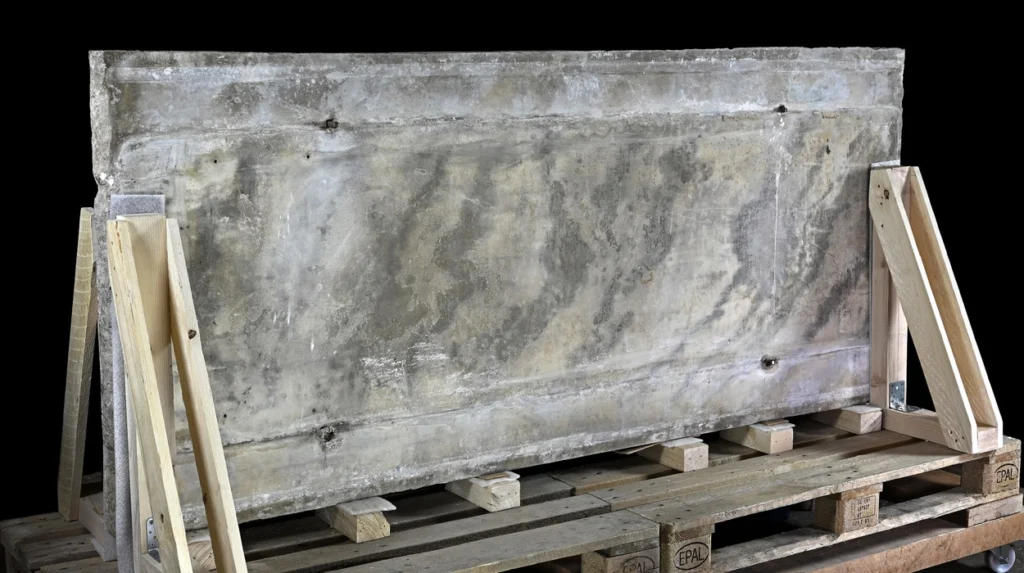 The representative cover slab removed from the stone box, which was examined by specialists from Vienna and Bochum for the provenance of ancient marble. Credit: State Office for Heritage Management and Archaeology, Saxony-Anhalt, Andrea Hörentrup