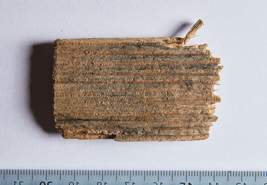 Atuatuca Tungrorum / Tongeren. Fragment of a wooden writing tablet (Cat. No. 32) mentioning honorably discharged naval soldiers (classici). Credit: Gallo-Romeins Museum Tongeren-Borgloon