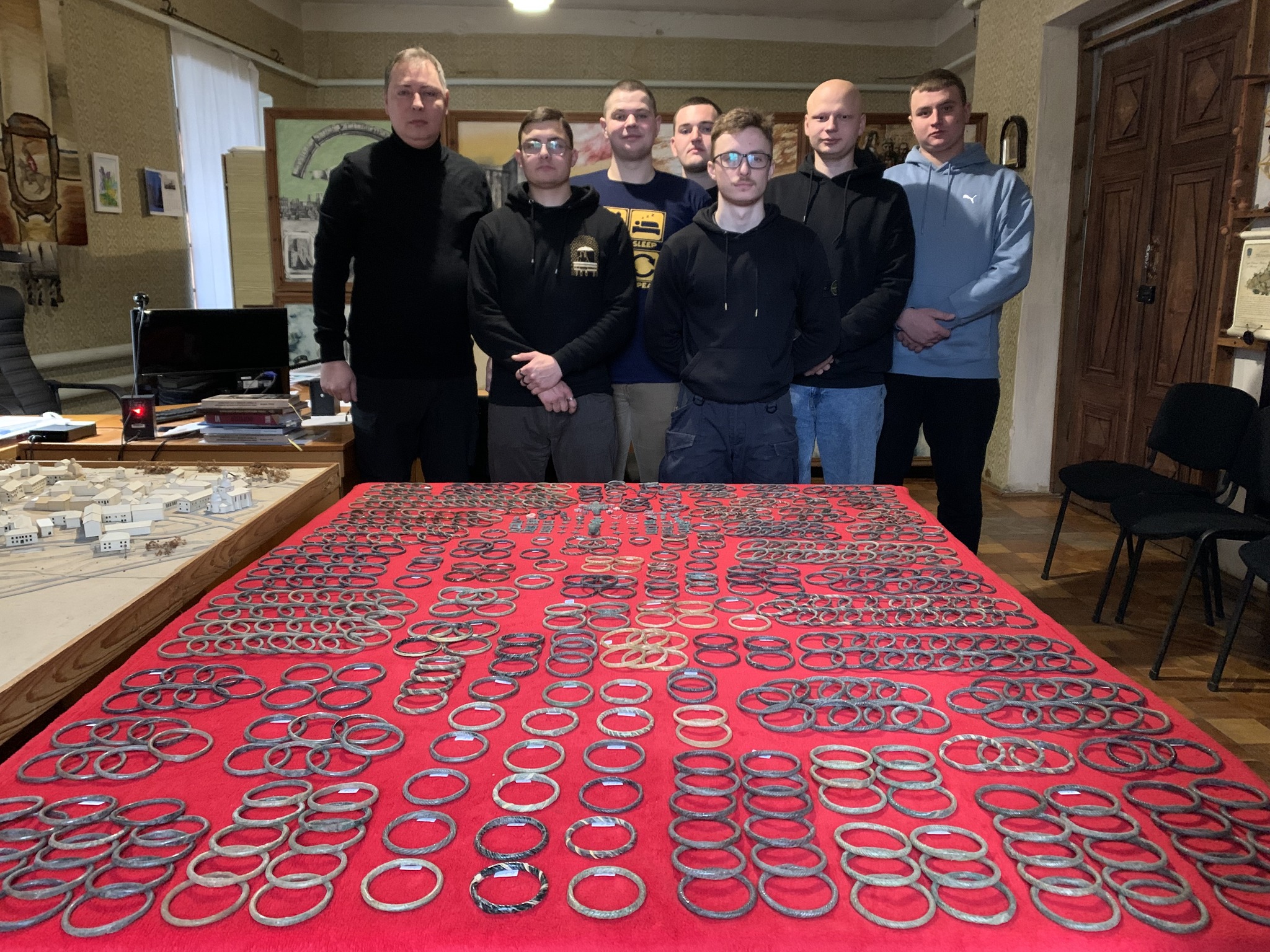 An unprecedented cache of 573 intact Ancient Rus’ glass bracelets and luxury items, now known as the “Merchant’s Treasure of Volodymyr.” Credit: Viktor Bayuk via Facebook