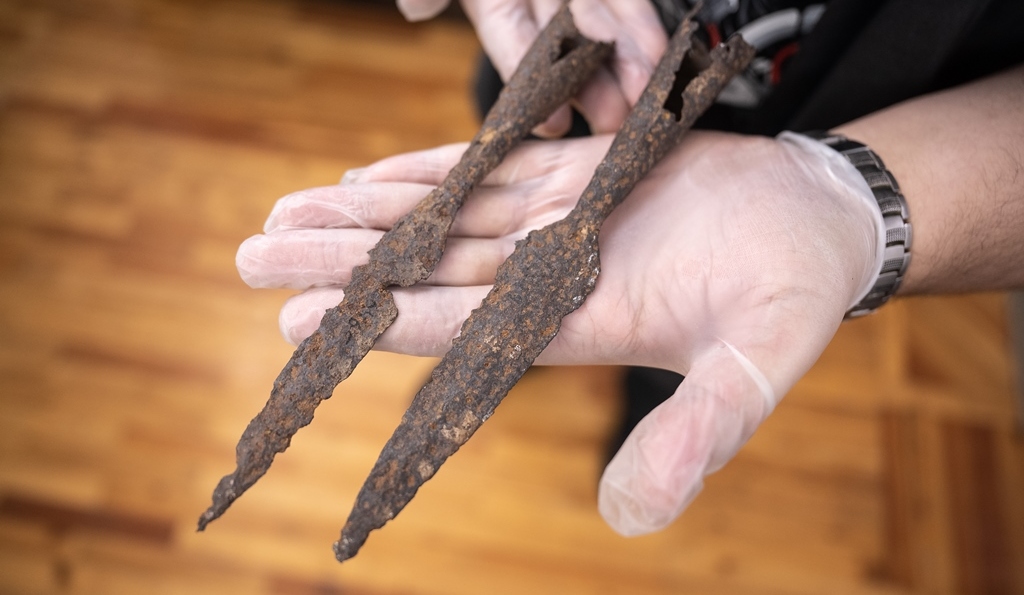 One of the strongest pieces of evidence supporting the theory is the discovery of three ancient spearheads on the university grounds during the 20th century. Credit: Tomsk State University (TSU)