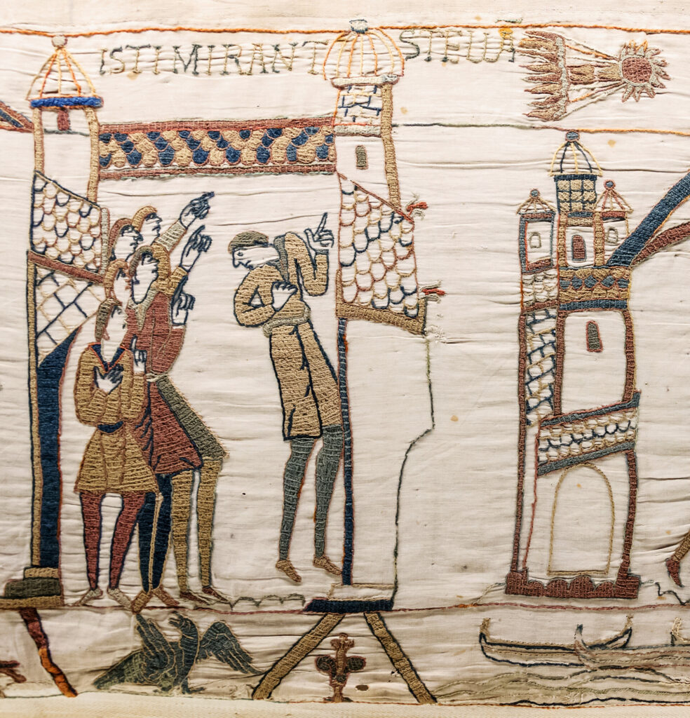 The oldest known depiction of Halley’s Comet on the Bayeux Tapestry. Credit: Wikimedia Commons