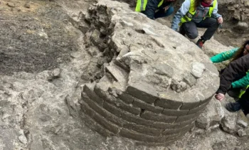 One of the monumental column bases found in Piazza Andrea Costa in Fano. Credit: Italy’s Ministry of Culture
