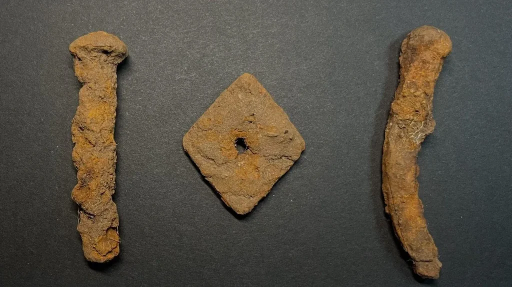 
Metal ship rivets have been found in the area. Credit: Steve Dickinson