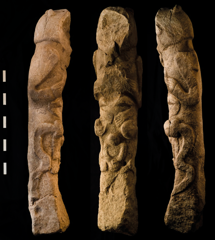 Totem Pole from Göbeklitepe. (Photograph: © German Archaeological Institute/Nico Becker.) Credit: Yurttaş E. D. (2025), Cambridge Archaeological Journal