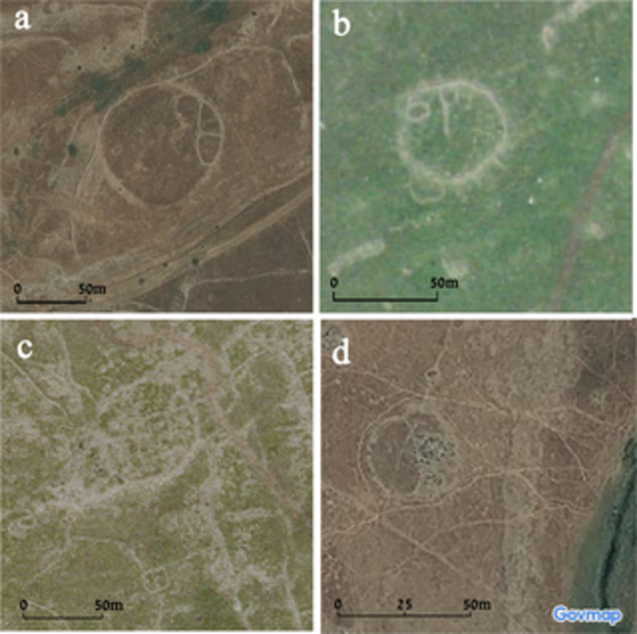 Aerial views of the four ‘simple’ circles: a) Circle 15, b) Circle 29, c) Circle 19, d) Circle 28. Credit: Michal Birkenfeld et al./PLOS One, 2026