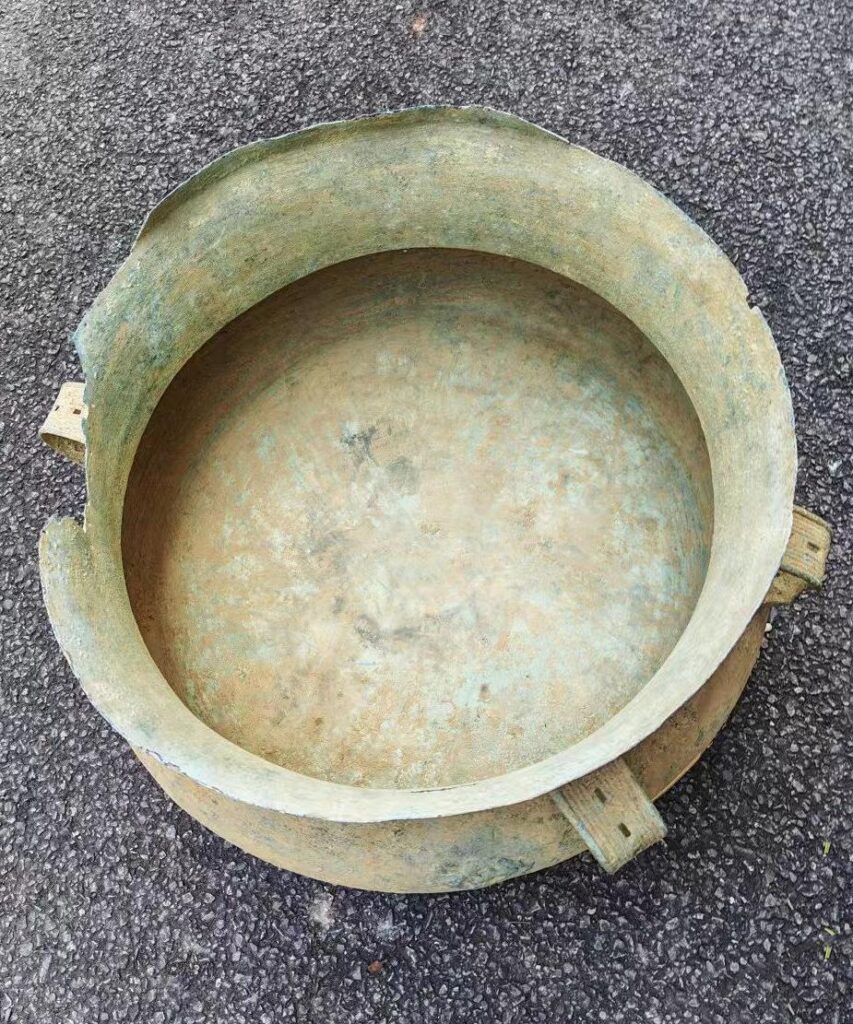The drum unearthed in Weixin county, Southwest China's Yunnan Province. Credit: Weixin County Cultural Relics Management Department