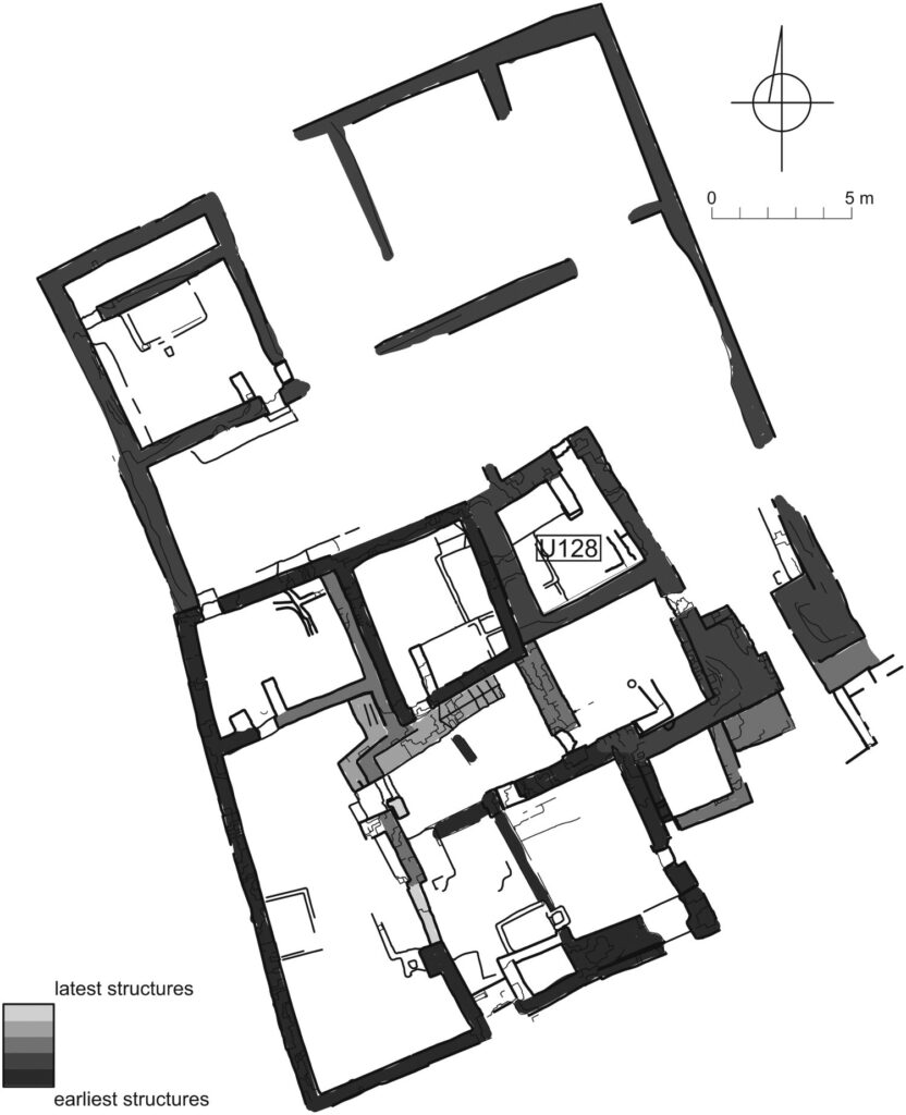 The plan of Building A.1 (House of the Mekk), located in the citadel at Old Dongola. A. Wujec, J. Wyżgoł, and M. Wyżgoł/PCMA. Credit: Barański et al. 2026