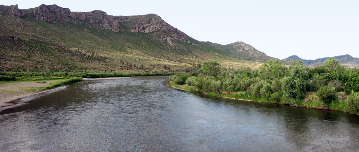 The Onon River, near which Temüjin was born, pictured here in Khentii Province, Mongolia. Public Domain
