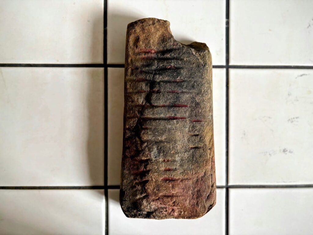 Stone mold for casting a bronze spearhead. Credit: Marek Hensl, Czech Radio