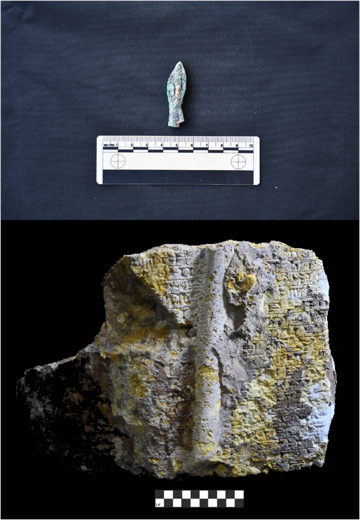 Finds in Operation 1: Top: arrowheads; bottom: stele fragments. Credit: Timothy Harrison et al.,2026