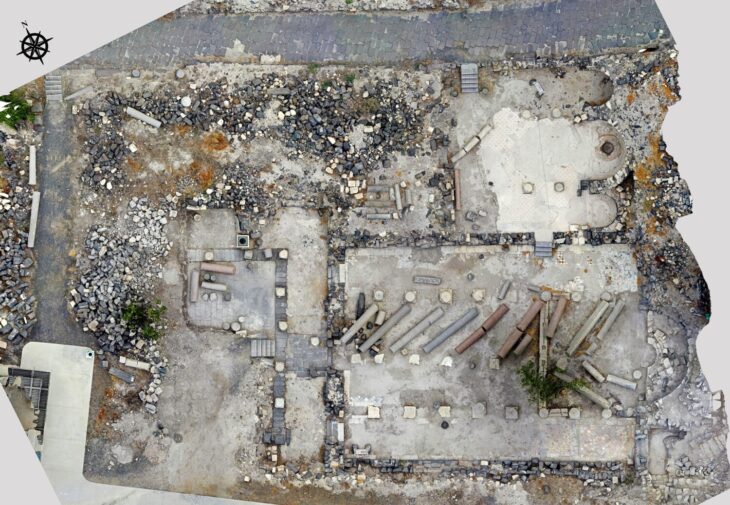 Vertical view of Hippos cathedral. Extracted from a photogrammetric model (07/2025; M. Eisenberg). Credit: Eisenberg, M., et al.,2026, Palestine Exploration Quarterly