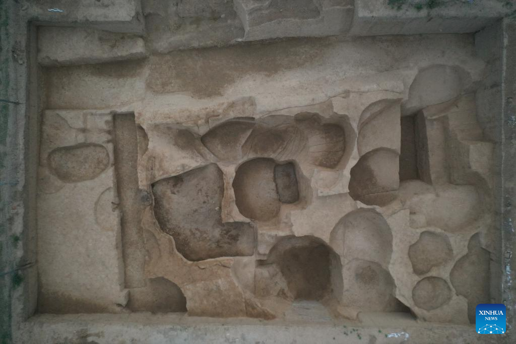 This undated file photo shows a view of the Wangchenggang site in Dengfeng, central China's Henan Province. Credit: Henan Provincial Institute of Cultural Heritage and Archaeology/Handout via Xinhua