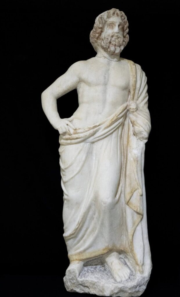 Marble statues discovered during the Muharram Bek excavation in Alexandria include figures associated with Bacchus and Asclepius. Credit: Egypt’s Ministry of Tourism and Antiquities