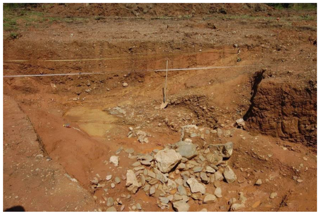 Image of the excavated dam in 2010–2012 with some of the large stone blocks. Credit: Sanjurjo-Sánchez, J., et. al., 2025